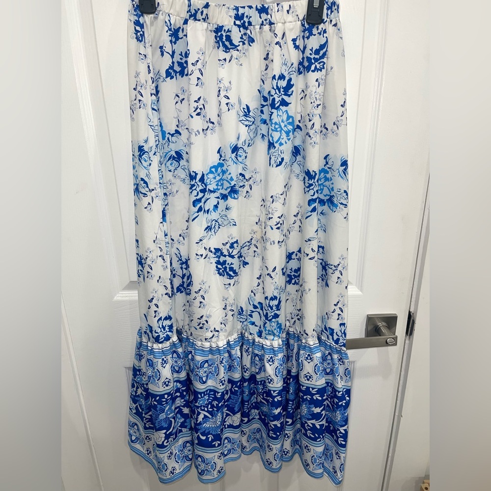 Blue and white skirt